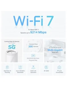 TP-Link 5G BE9300 Whole Home Mesh Wi-Fi 7 Router, Build-In 5G Modem 2