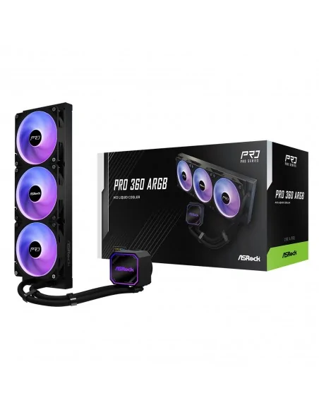 Asrock Pro 360 ARGB AIO Liquid CPU Cooler, 360mm Radiator, Triple