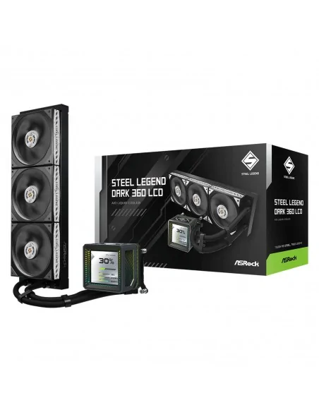 Asrock Steel Legend Dark 360 LCD AIO Liquid CPU Cooler, 360mm