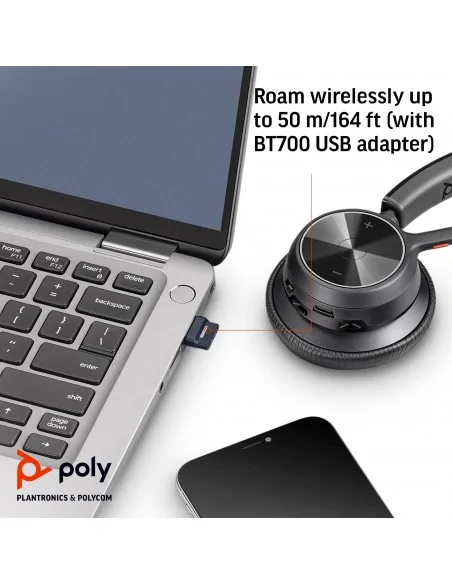 HP Poly Voyager 4310 USB-C Headset +BT700 dongle +Charging Stand