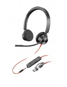 HP Poly Blackwire 3325 Stereo USB-C Headset +3.5mm Plug +USB-C/A
