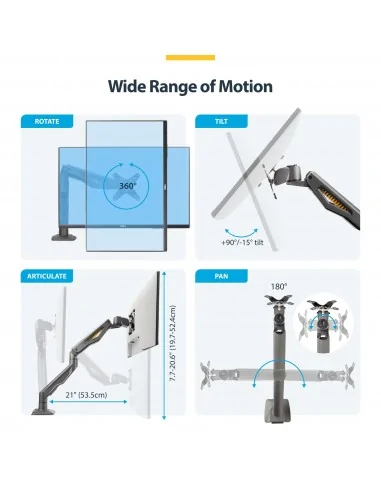 StarTech.com Desk Mount Monitor Arm, Up To 32" Display, Max 22lb/10kg