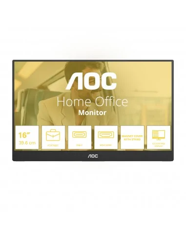 AOC 16T20E2 portable TV/monitor Portable monitor Black 39.6 cm (15.6")