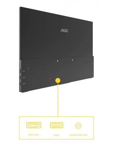 AOC 16T20E2 portable TV/monitor Portable monitor Black 39.6 cm (15.6")