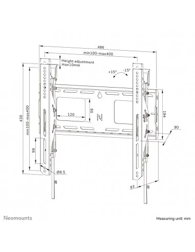 Neomounts WL35-750BL14 Heavy duty wall mount 42-75" - tilt - lockable 