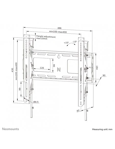 Neomounts WL35-750BL14 Heavy duty wall mount 42-75" - tilt - lockable 