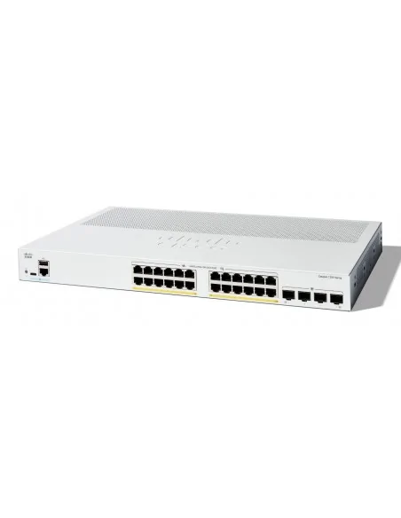Cisco Catalyst 1200-24P-4G Smart Switch, 24 Port GE, PoE, 4x1GE SFP, L