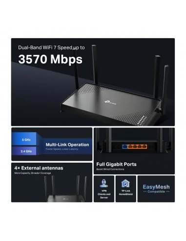 TP-Link Archer BE220 wireless router Gigabit Ethernet Dual-band (2.4 G