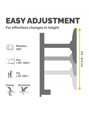Fellowes Reflex Dual Monitor Arm - Dual Monitor Mount for 8KG 27 Inch