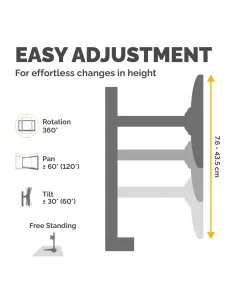 Fellowes Seasa Dual Monitor Arm - Freestanding Monitor Mount for 8KG 2