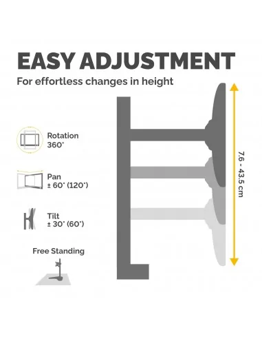 Fellowes Seasa Dual Monitor Arm - Freestanding Monitor Mount for 8KG
