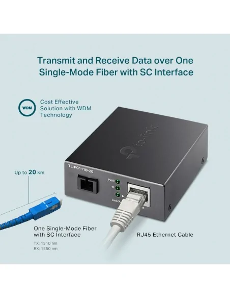 TP-Link Omada 10/100 Mbps RJ45 to 100 Mbps Single-mode SC WDM Bi-Direc