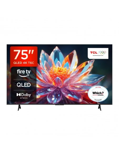 TCL T6C -UK 75 inch QLED 4K HDR 10+ Dolby Vision & Atmos Smart Fire TV