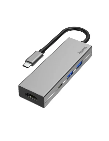 Hama 00200107 notebook dock/port replicator USB 3.2 Gen 1 (3.1 Gen 1) Type-C Anthracite, Grey