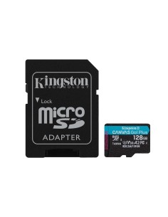Kingston Technology 128GB microSDXC Canvas Go Plus Gen4 200MB/s A2 U3 V30 Card + Adapter