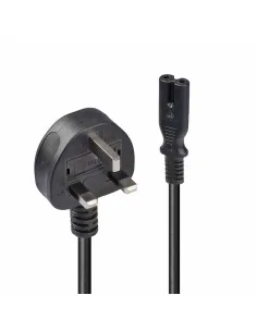 Lindy 2m UK 3 Pin Plug To IEC C7 Mains Power Cable, Black