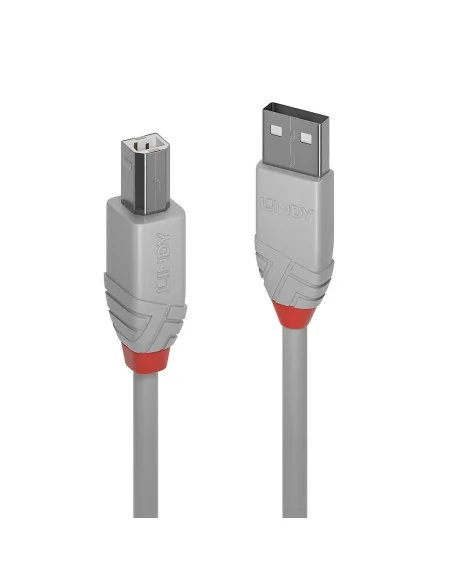 Lindy 2m USB 2.0 Type A to B Cable, Anthra Line, Grey
