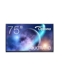 Optoma 5752RK+ Interactive flat panel 190.5 cm (75") LED 400 cd/m² 4K Ultra HD Black Touchscreen Built-in processor Android 11