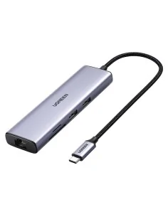 Ugreen 60515 USB-C Hub 2*USB3.0+HDMI+RJ45+SD&TF +PD port Converter