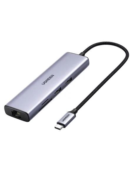 Ugreen 60515 USB-C Hub 2*USB3.0+HDMI+RJ45+SD&TF +PD port Converter