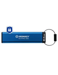 Kingston Technology IronKey 64GB Keypad 200, FIPS 140-3 Lvl 3 AES-256 Hardware Encrypted