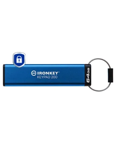 Kingston Technology IronKey 64GB Keypad 200, FIPS 140-3 Lvl 3 AES-256 Hardware Encrypted