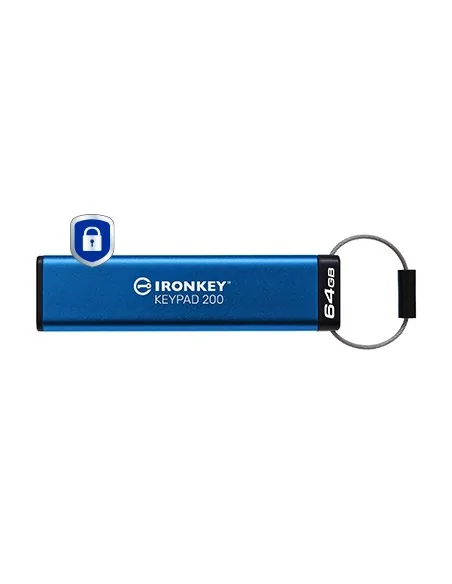 Kingston Technology IronKey 64GB Keypad 200, FIPS 140-3 Lvl 3 AES-256 Hardware Encrypted