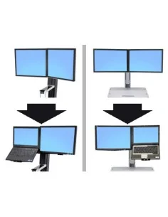 Ergotron WorkFit Convert-to-LCD & Laptop Kit from Dual Displays 50.8 cm (20") Desk