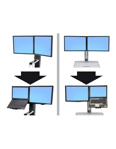 Ergotron WorkFit Convert-to-LCD & Laptop Kit from Dual Displays 50.8 cm (20") Desk