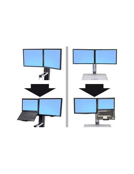 Ergotron WorkFit Convert-to-LCD & Laptop Kit from Dual Displays 50.8 cm (20") Desk