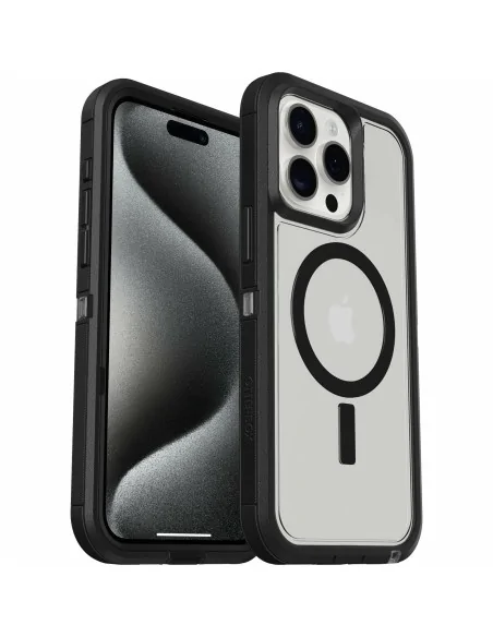OtterBox Defender XT Series for iPhone 15 Pro Max, Dark Side (Clear / Black)
