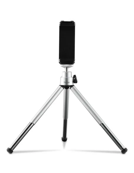 Hama Fancy 2in1 Mini Tripod for Mobile Phone & Camera (¼), Travel Tripod, 16cm, silver