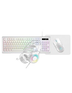 VIDA GAMER WHT 4IN1 USB KB MS HS KIT keyboard Mouse included Gaming QWERTY UK English White
