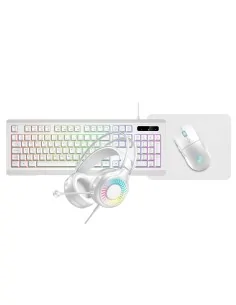 VIDA GAMER WHT 4IN1 USB KB MS HS KIT keyboard Mouse included Gaming QWERTY UK English White