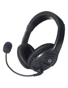 connektgear HP512 Stereo PC On-Ear Headset with Boom Mic and Volume Control - Black