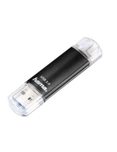 Hama Laeta Twin USB Flash Drive, USB 3.0, 128 GB, 40 MB/s, black