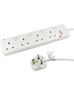 Cables Direct RB-02-4GANGSWD surge protector White 4 AC outlet(s) 2 m