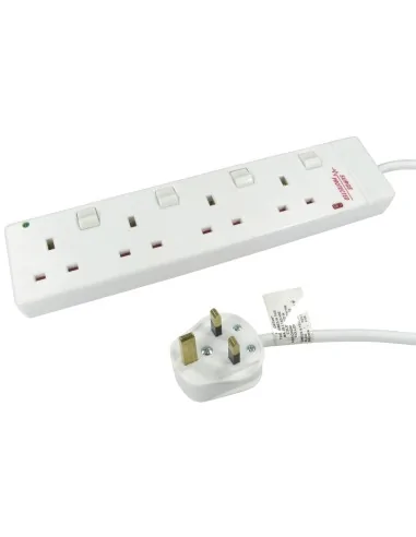 Cables Direct RB-02-4GANGSWD surge protector White 4 AC outlet(s) 2 m