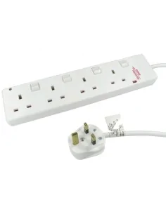 Cables Direct RB-10-4GANGSWD surge protector White 4 AC outlet(s) 10 m