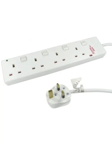 Cables Direct RB-10-4GANGSWD surge protector White 4 AC outlet(s) 10 m