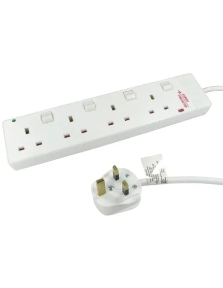 Cables Direct RB-10-4GANGSWD surge protector White 4 AC outlet(s) 10 m