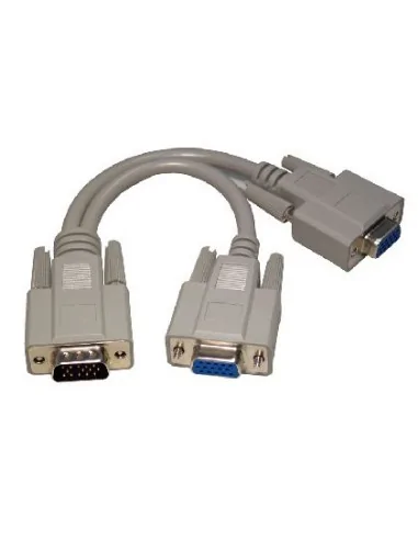 Cables Direct SVGA Splitter Cable, 20cm VGA cable 0.2 m VGA (D-Sub) 2 x VGA (D-Sub) Grey