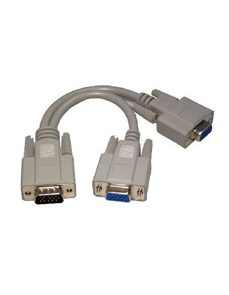Cables Direct SVGA Splitter Cable, 20cm VGA cable 0.2 m VGA (D-Sub) 2 x VGA (D-Sub) Grey