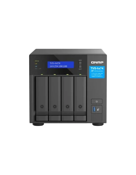 QNAP TVS-H474 NAS Tower Intel® Pentium® G7400 8 GB DDR4 0 TB QuTS hero Black