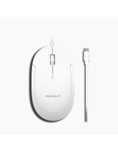 Macally UCDYNAMOUSEW mouse Universal Ambidextrous USB Type-C Optical 2400 DPI
