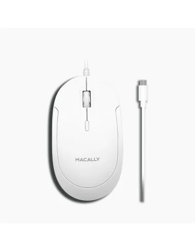 Macally UCDYNAMOUSEW mouse Universal Ambidextrous USB Type-C Optical 2400 DPI