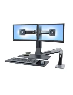 Ergotron WorkFit -A, Dual 55.9 cm (22") Desk Black