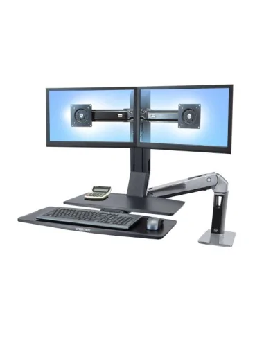 Ergotron WorkFit -A, Dual 55.9 cm (22") Desk Black