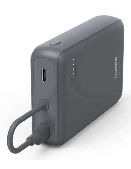 Hama “Travel” Power Pack with Cable, 10000mAh, 2 Outputs: 2x USB-C, anthracite